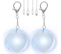 VAVPUP Lot de 2 lampes de poche à LED avec capteur automatique, activées par contact, veilleuse portable en forme de cœur, mini lampe de sac à main, cadeau pour femme, mère, fille (amour)
