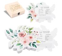 VAVPUP Lot de 50 cartes de conseil et souvenirs en bois, double face avec conseils et souhaits interactifs pour les prévisions prénatales (50 pièces, A)