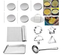VAWcornic Sugar Ensemble d'outils de fabrication de bonbons au sucre coréens DALGONA Kit (18 pièces dans 1 ensemble),Moule, presse en acier inoxydable