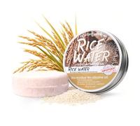 Vawolecy Shampooing et revitalisant à l’eau de riz - Barre de shampooing à l’eau de riz fermentée 2 en 1 pour la croissance des cheveux, avec filet en mousse, pH équilibré