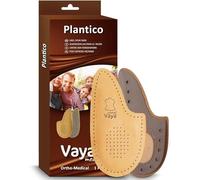 Vaya Plantico Semelles Orthopédiques - 1/2 Longueur, 1 Paire pour la Fasciite Plantaire et les Éperons du Talon - Cuir Pleine Fleur - Hommes et Femmes (41-42)