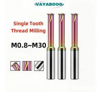 VAYABOOG 1 pièces CNC Machine carbure monotooth filetage fraisage M1 M1.6 M2 M3 M4 M5 M6 M8 M10 M12 M14-M30 fraises