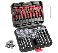 VAYALT Kit de Réparation de Filetage Helicoil 131 Pièces, Inserts INOX 304, Forets HSS, Jeu d'Outils de Réparation Filetage Métrique M5 M6 M8 M10 M12 pour Automobile,Moteur et Machines Industrielles