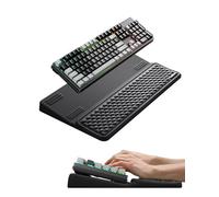 Vaydeer Ensemble support clavier et tapis de souris avec repose-poignet, coussin ergonomique pour poignet en mousse à mémoire de forme pour bureau, aide à réduire l’inconfort du poignet, Noir
