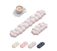 VAYDEER Repose-Poignet Nuage - Coussin Ergonomique en Mousse à Mémoire de Forme, Bicolore Blanc & Rose, Support de Paume Antidérapant pour Clavier, Bureau, Gaming