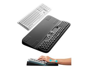Vaydeer Support de clavier avec repose-poignet, coussin de soutien pour poignet de jeu, repose-main en mousse à mémoire de forme ergonomique pour le confort de frappe sur la paume, support de clavier