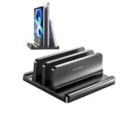 VAYDEER Support Vertical pour 2 Ordinateurs Portables, Noir, 2 rainures
