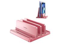 VAYDEER Support Vertical pour 2 Ordinateurs Portables, Rose, 2 rainures