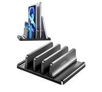 VAYDEER Support Vertical pour Ordinateur Portable, Réglable et Polyvalent avec 3 Rainures. Compatible avec Macbook/Pro, Mac, iPad et PC Portables. Design Noir Élégant