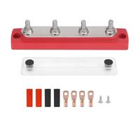 VAYEODEYU Bloc de Distribution d'énergie en cuivre multicolore, goujons terminaux M6, barre omnibus 150A 48V 4/6 voies(4Way RED)