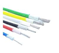 VAYEODEYU Câble électrique en silicone, Câble de mise à la terre haute température en silicone tressé fibre de verre, 10 mètres, multicolore, plusieurs tailles(Red,0.5mm 20awg)