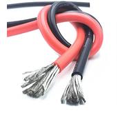 VAYEODEYU Câble électrique en silicone, Fil de silicone multicolore 4-11 AWG 35-95 mm Température 200 °C -60 °C Fil de terre(Red and black half,6AWG 1 meters)