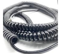 VAYEODEYU Câble électrique en spirale, Cordon de câble 9 conducteurs 0,3 mm2, câble à ressort résistant à la tension, extensible de 1 mètre à 12 mètres, matériau en polyuréthane, extension en spirale