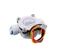 VAYEODEYU Capteur de débit d'eau, Débitmètre numérique for eau et carburant, raccord rapide 1/4", 0,5-6 L/min, blanc