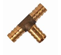VAYEODEYU Connecteur de Tuyau d'arrosage， Raccord en T en Laiton for Tuyau à 3 Voies, for air comprimé, Huile, gaz, cannelure en T(12mm)