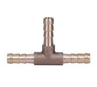 VAYEODEYU Connecteur de Tuyau d'arrosage， Raccord en T en Laiton for Tuyau à 3 Voies, for air comprimé, Huile, gaz, cannelure en T(6mm)