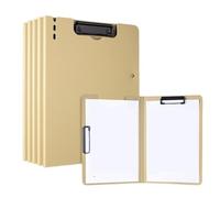 VAYEODEYU Dossier A4 multicolore avec Double Clips, 5 pièces, bloc-notes pliable, stockage de données(Yellow)