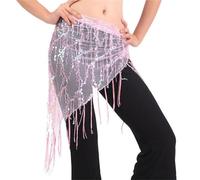 VAYEODEYU Écharpe de Hanche de Danse du Ventre for Femmes, Pompon Multicolore(Onecolor)