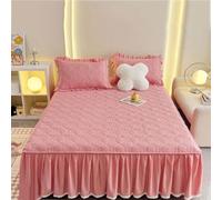 VAYEODEYU Ensemble de Couvre-Lits, Couvre-lit à Volants, Drap-Housse à Volants, Jupe de lit à Volants, Jupe de lit enveloppante, avec 2 taies d'oreiller(D,140x190cm/55.1x74.8in)