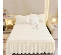 VAYEODEYU Ensemble de Couvre-Lits, Couvre-lit à Volants, Drap-Housse à Volants, Jupe de lit à Volants, Jupe de lit enveloppante, avec 2 taies d'oreiller(E,150x190cm/59.1x74.8in)