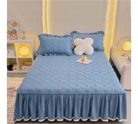 VAYEODEYU Ensemble de Couvre-Lits, Couvre-lit à Volants, Drap-Housse à Volants, Jupe de lit à Volants, Jupe de lit enveloppante, avec 2 taies d'oreiller(C,90x200cm/35.4x78.7in)