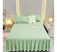 VAYEODEYU Ensemble de Couvre-Lits, Couvre-lit à Volants, Drap-Housse à Volants, Jupe de lit à Volants, Jupe de lit enveloppante, avec 2 taies d'oreiller(B,140x200cm/55.1x78.7in)