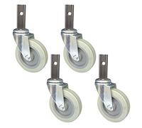 VAYEODEYU Ensemble de roulettes, Roulettes pivotantes en PU for chariot de cuisine, tube carré de 4 pouces, 23 mm, 210 kg, lot de 4, trou de 45 mm, 85 mm(Universal,85mm)