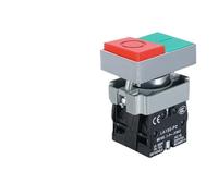 VAYEODEYU Interrupteur de transfert, Interrupteur à bouton-poussoir à double tête avec voyant vert et rouge, momentané, 1NO, 1NC, 10 A, AC 600 V, démarrage et arrêt, 22 mm(2no With Light,36v)