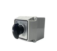 VAYEODEYU Interrupteur de transfert, Interrupteur rotatif 3 positions LW26-25/2M, 25 A, 2 pôles, 690 V, boîtier étanche, inversion de marche(Switch Box 102)