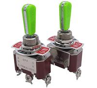 VAYEODEYU Interrupteur de transfert, Lot de 2 interrupteurs à bascule 20 A 125 V CA DPST 4 broches marche/arrêt en acier inoxydable(DPDT 6 Terminal ON/ON)