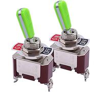 VAYEODEYU Interrupteur de transfert, Lot de 2 interrupteurs à bascule 20 A 125 V CA DPST 4 broches marche/arrêt en acier inoxydable(SPDT 3 Terminal ON/OFF/ON)