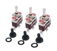 VAYEODEYU Interrupteur de transfert, Lot de 3 interrupteurs à bascule avec capuchon SPDT ON-OFF-ON 20 A 125 V, trou de 12 mm