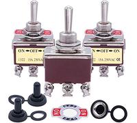 VAYEODEYU Interrupteur de transfert, Lot de 3 interrupteurs à bascule DPDT marche/arrêt 6 bornes 20 A 125 V avec couvercles étanches