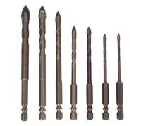 VAYEODEYU Jeu de forets à maçonnerie, 7 pièces, pointe en carbure à tige hexagonale 3-12mm for béton, carreaux de verre, brique