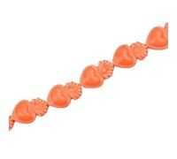 VAYEODEYU Perles en céramique Multicolores en Forme de cœur, Plusieurs Tailles, épaisseur 6.2mm, Trou 2.1mm, 10 pièces(Orange,10x16mm)