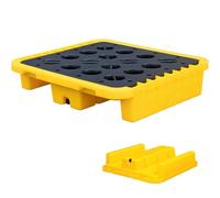 VAYEODEYU Plateau de Confinement des déversements Drain modulaire empilable Poches for Chariot élévateur Jaune Noir Tailles(72 * 72 * 16cm)