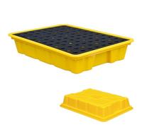 VAYEODEYU Plateau de Confinement des déversements Drain modulaire empilable Poches for Chariot élévateur Jaune Noir Tailles(50 * 36 * 10cm)