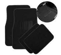 VaygWay Tapis de Sol pour Voiture - Qualité supérieure - 4 pièces Robustes - Ajustement Universel pour Voitures, VUS, Camion avec Talonnette de sécurité - Noir Classique - pour Toutes Saisons