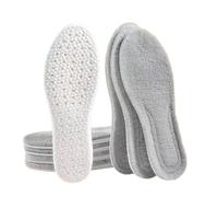 Vayliro Lot de 5 paires de semelles intérieures en laine d'agneau chaudes en coton - Semelles d'hiver pour homme et femme - Semelles thermiques douces et respirantes - Absorbent la transpiration