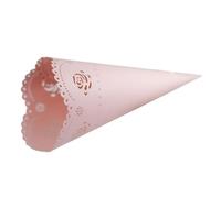 Vayliro Lot de 50 cônes en papier pour confettis de mariage, avec ruban adhésif double face, cônes triangulaires, pour confettis de mariage, pétales de fleurs et chocolat, rose