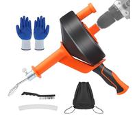 VAYOTOY Furet Deboucheur Canalisation 10M, Deboucheur Flexible de à Utiliser Manuellement ou à l'aide d'une Perceuse pour la Cuisine, la Salle de Bain et le Lavabo de Douche, Livré avec des Gants