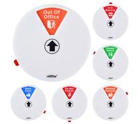 Vazioyar Panneau de porte de bureau rotatif avec diagramme d'état - Panneau magnétique et adhésif de 15,2 cm avec 6 modes d'état (In A Meeting/Working Remotely/Back Soon/Do Not Disturb/Out Of Office