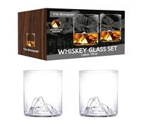 VB VIN BOUQUET FIA 1574 Lot de 2 verres à whisky 370 ml Motif montagne, verre premium, boîte cadeau