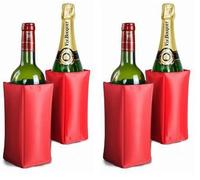 VB VIN BOUQUET FIE 169 Rafraîchisseur pour Bouteilles Réglable avec Bande élastique Rouge (Lot de 2)
