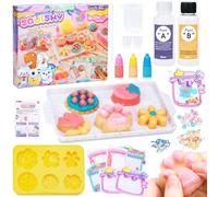 VBACALA 24PCS Kit de bricolage en silicone liquide Squishy, rapport de mélange AB 1:1 pour Taba Squishy Maker pour pattes de chat super douces, fleurs, fraises, desserts, cadeau DIY anti-stress (150g)