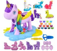 VBACALA 30 Pièces Set de Pâte à Modeler pour Enfants, Set de Pâte à Modeler Licorne avec 10 Boîtes de Pâte à Modeler Colorée, Accessoires de Pâte à Modeler Cadeaux pour Pâte à Modeler 3 Ans et Plus