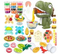 VBACALA 42 PCS Accessoires Pâte à Modeler Enfants Jouet Creatives Outils, Dinosaure Coffret Pate a Modeler Pasta Machine, Kitchen Creation Clay Kit 3 Ans Cadeau Anniversaire Fille Garçon