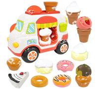 VBACALA Jeux pour le bain de bébé - 14 pièces - Chariot à glace avec ventouses, accessoires pour faire des bulles, cadeau, jouets aquatiques pour enfants de 3, 4, 5 et 6 ans