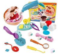 VBACALA Lot de 13 accessoires pour pâte à modeler dentiste jouet, plasticine, outils dentaires, jeu de rôle, jeux éducatifs, cadeau d'anniversaire pour enfants de 3 ans, argile pour enfants