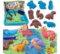 VBACALA Sable Magique Jouet pour Enfants, Coffret de Sable avec 500g de sable, 8 Moules à Sable Dinosaures Sable Magique Sensoriel Cadeaux de Noël pour Garçons Filles